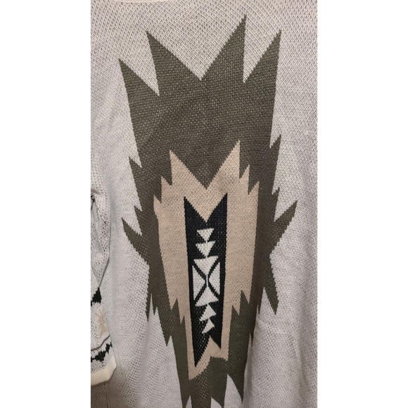 Aztec tribal long open cardigan sweater medium large - Picture 4 of 5